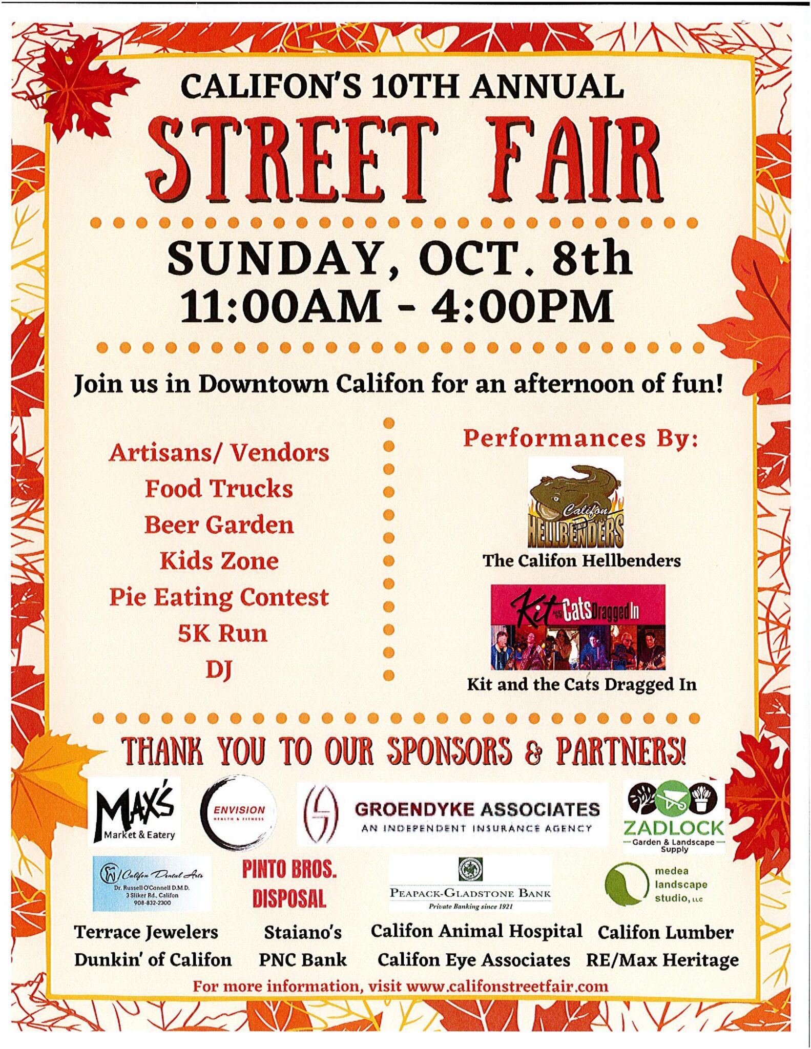 Street Fair Letter to Residents and Local Business Owners Califon